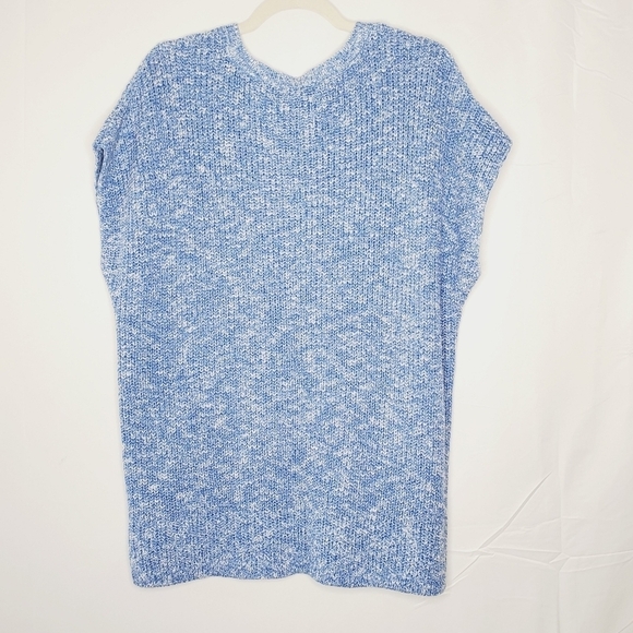 NWT Jones New York Knit Sweater Vest Size 1X V-Neck Cotton Linen Blue Pullover - Picture 4 of 10